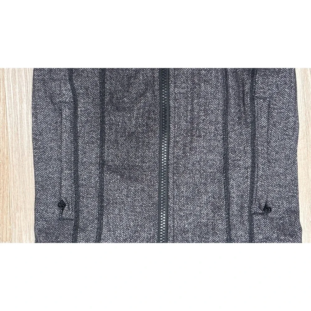 Lululemon Hoodie Herringbone Black Womens Size 2 Full Zip Thumbholes Jacket - Picture 8 of 11